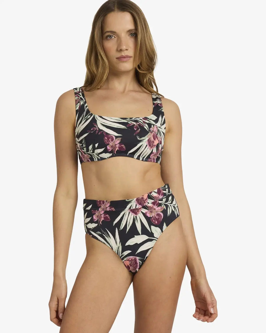 Roxy Beach Classic DCup Bikini Top - Anthracite Wind Swept Floral