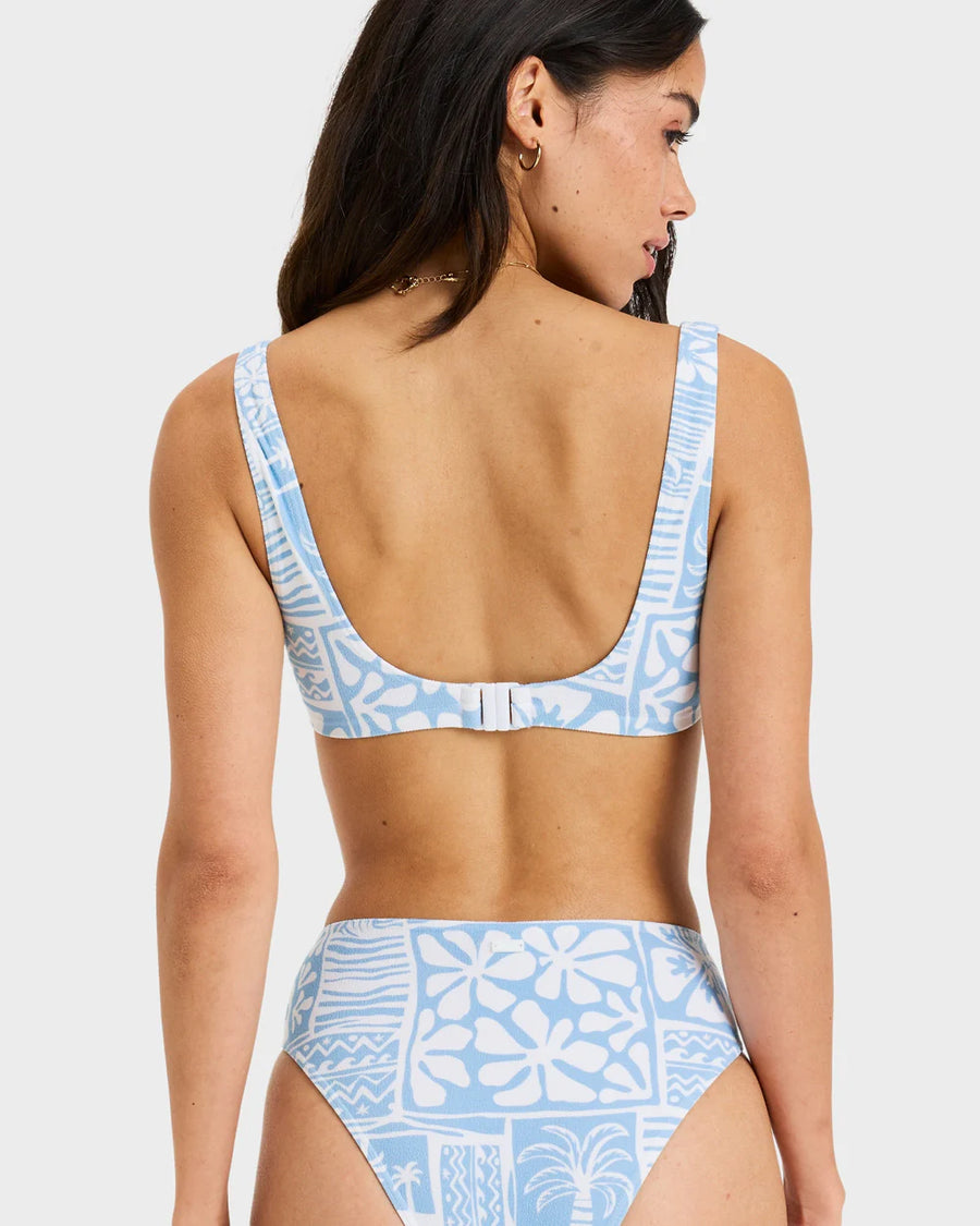 Roxy Flowers Wave  UWire D Cup Bikini Top - Sky Blue  Surfenirs