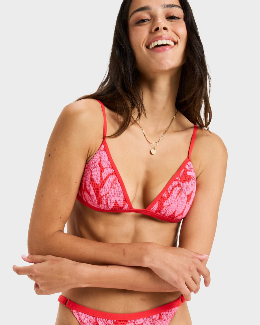 Roxy Khloe Mini Fixed Tri Bikini Top - Tomato Klaeido