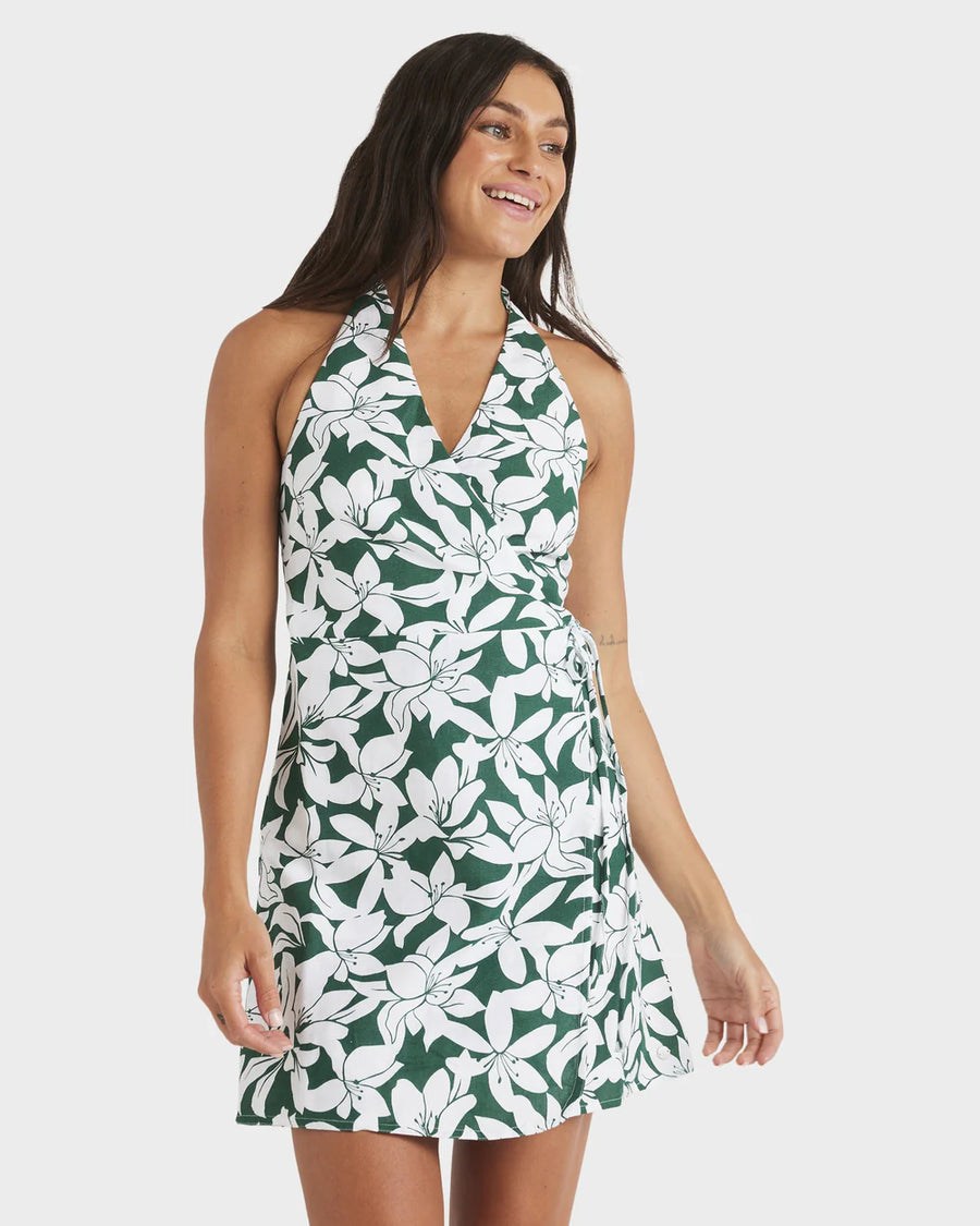 Roxy Khloe Vista Wrap Mini Dress - Evergreen