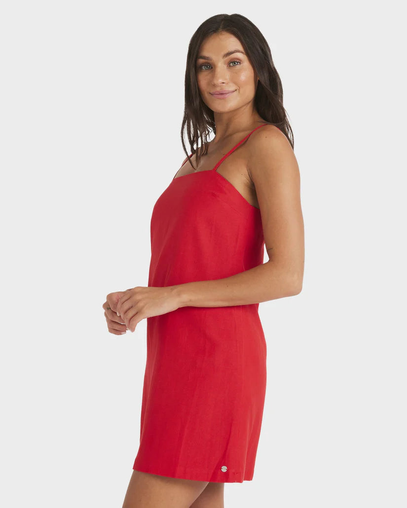 Roxy Rio Playa Blanca Solid  Dress - Rio Red
