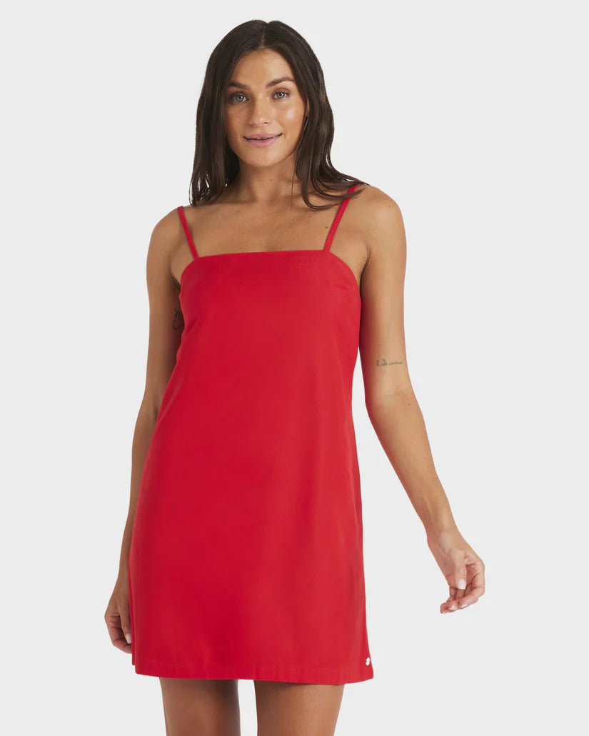 Roxy Rio Playa Blanca Solid  Dress - Rio Red