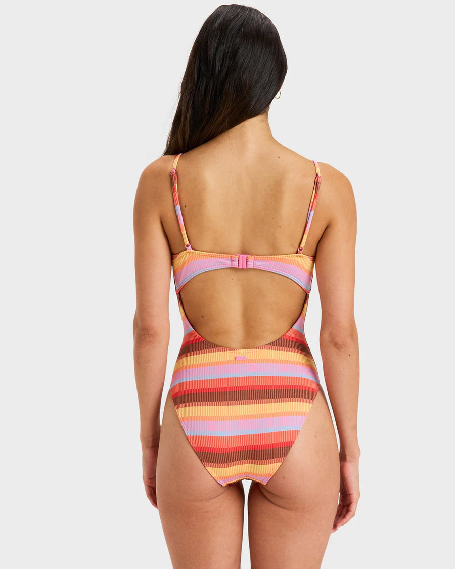 Roxy Sunset Stripe One Piece - Pink Cosmos