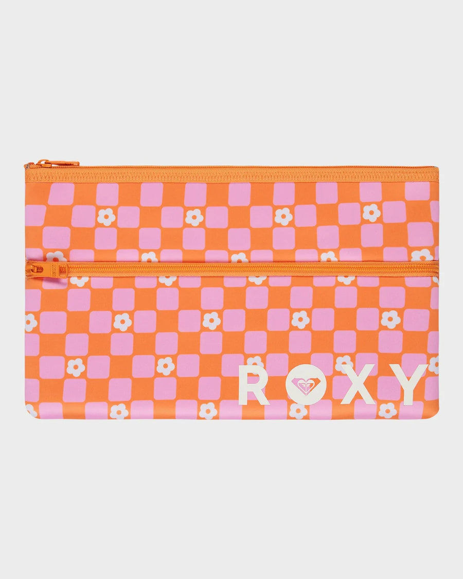 Roxy White Shoulder Pencil Case - Tangerine Tic Tac Fleur
