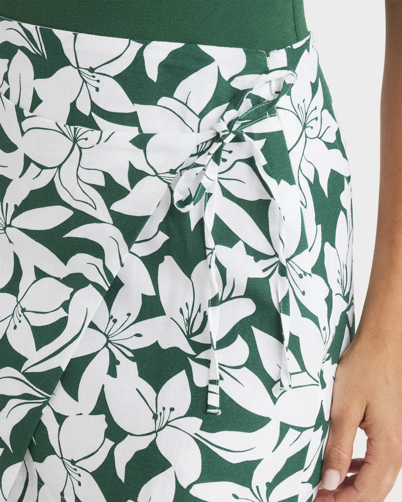 Roxy Khloe Wrap  Mini Skirt - Evergreen