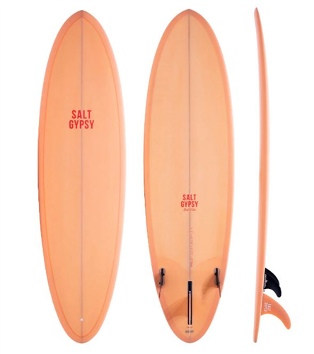 Salt Gypsy Mid Tide  7'8 PU Surfboard - Peach Fuzz