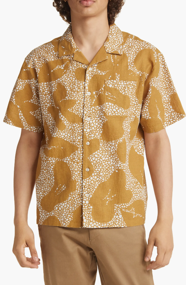 Brixton Bunker S/S WVN Shirt - Of White Medal Bronze