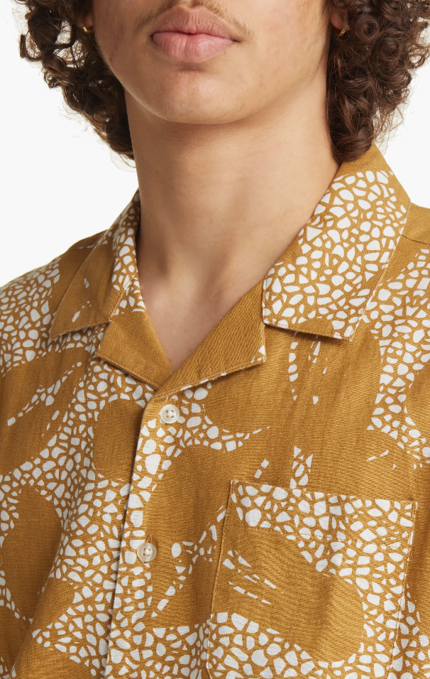 Brixton Bunker S/S WVN Shirt - Of White Medal Bronze