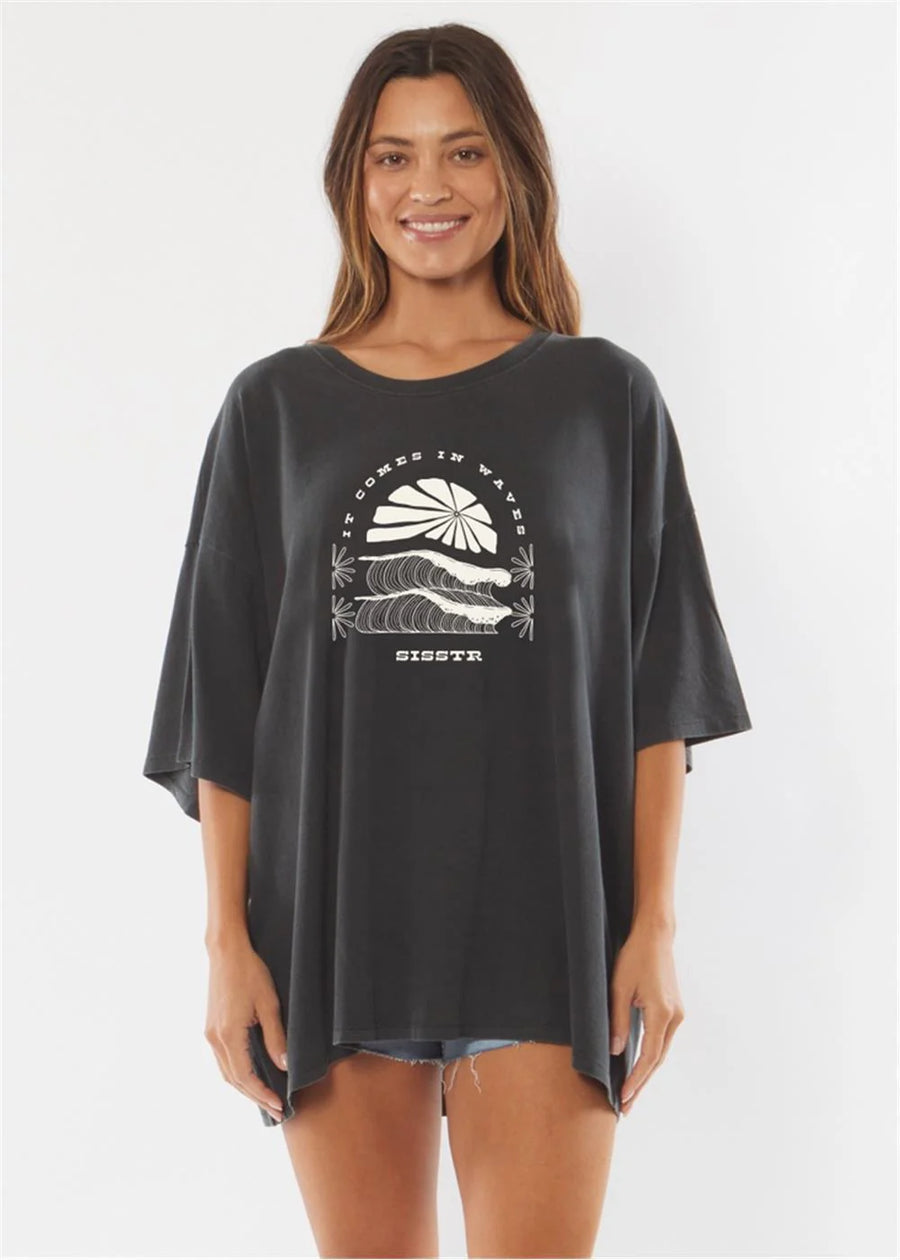 Sisstrevolution   Cruiser Boyfriend  SS Knit Tee - Phantom