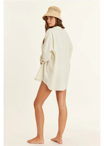 Sisstrevolution Mele LS Woven Top - Sea Mint