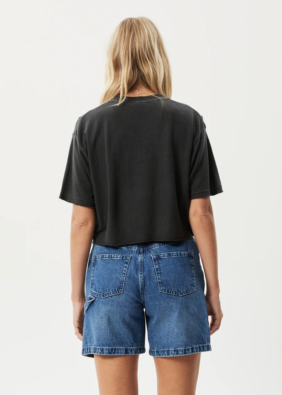 Afends Holiday Cropped Tee - Stone Black