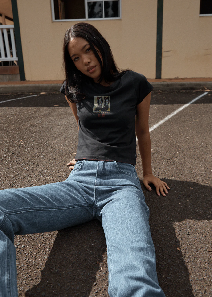 Afends- Walking Baby Tee - Stone Black