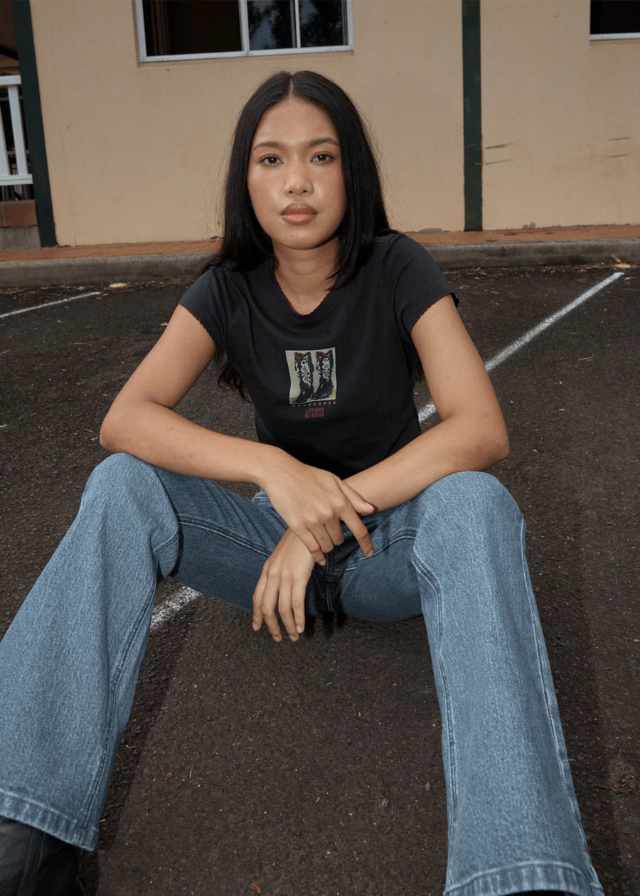 Afends- Walking Baby Tee - Stone Black