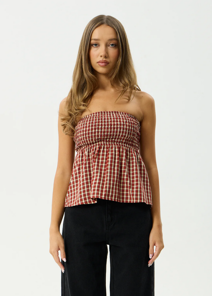 Afends Austin Recycled  Top - Red Rum