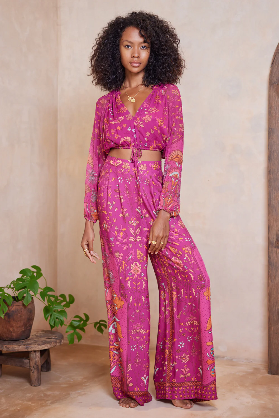 Tigerlily Alexandria Teresa Blouse - Raspberry
