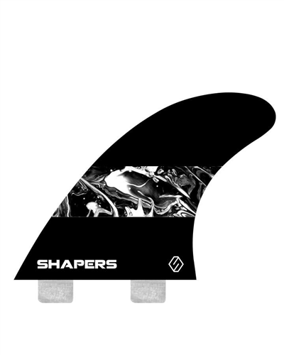 Shapers Core- Lite S7 Large  3 Fin  Dual Tab - Black / White