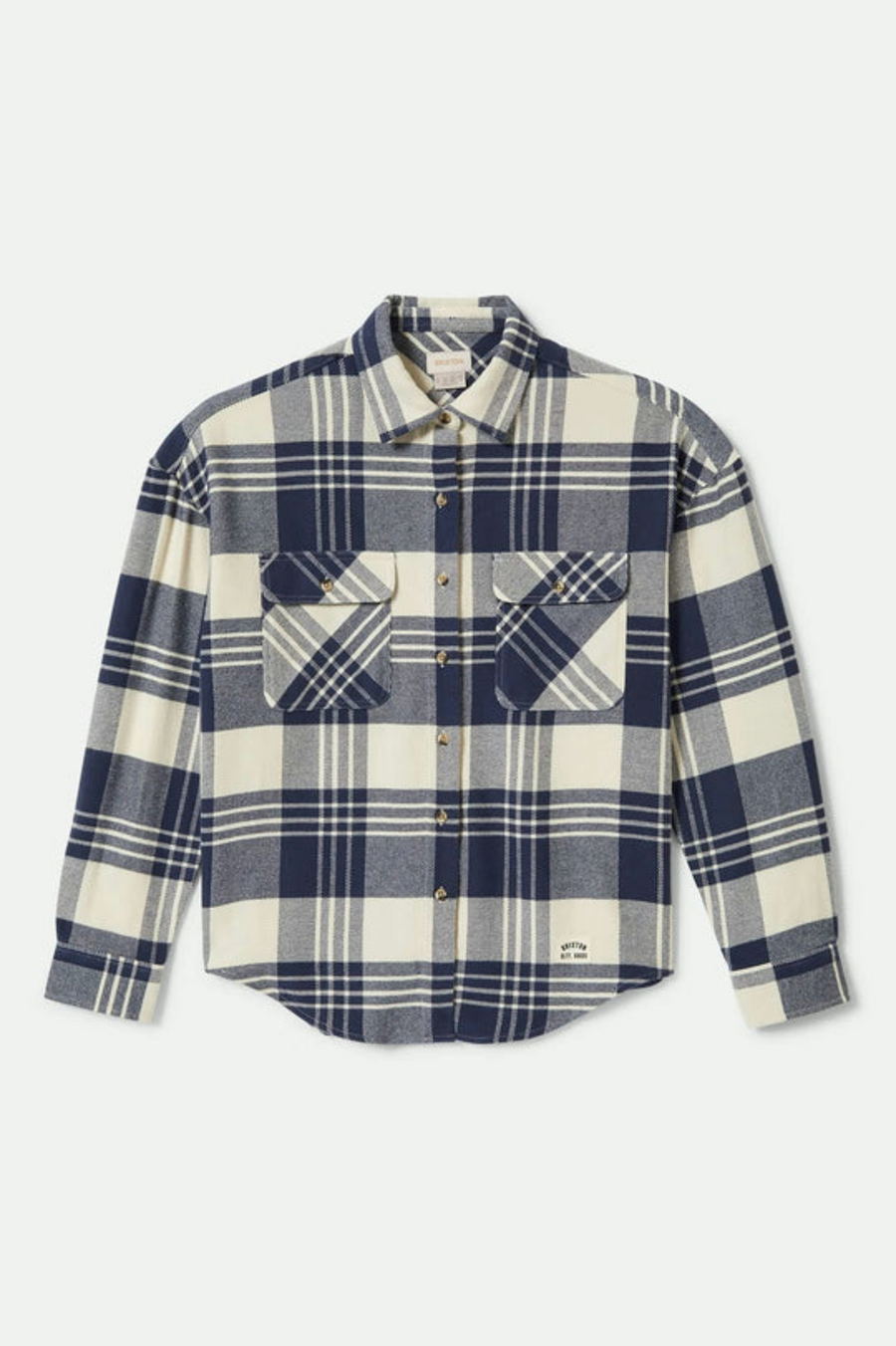 Brixton Bowery Classic Flannel - Azure White Blue Plaid