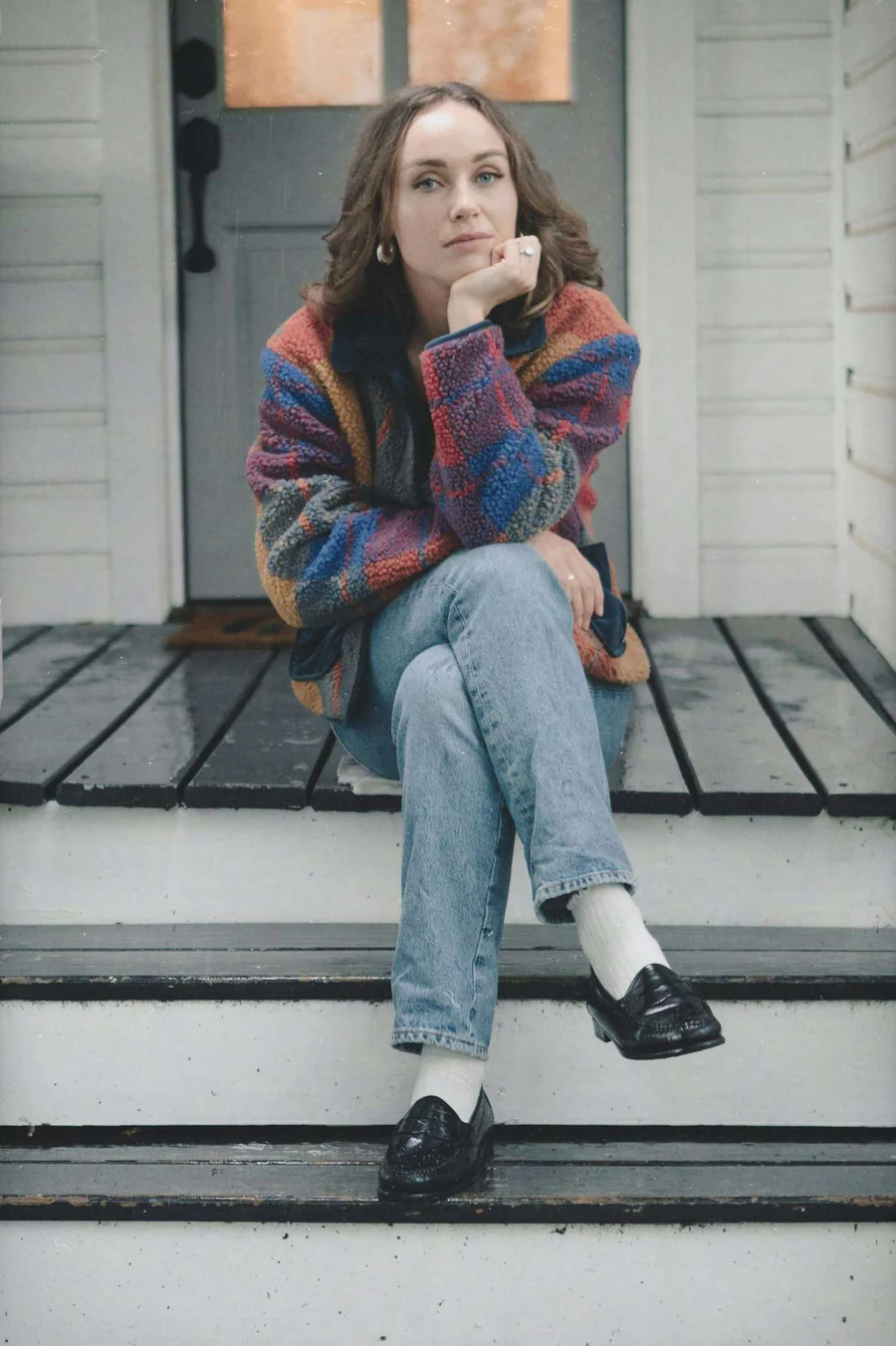 Brixton Delilah Sherpa Jacket -  Multi Color Plaid