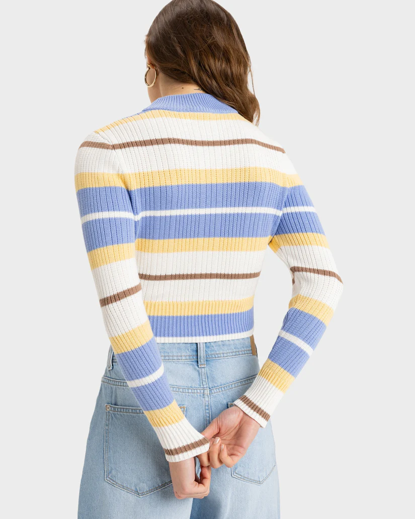 Roxy Playa Morning Sweater - Grapemist Morning Stripe