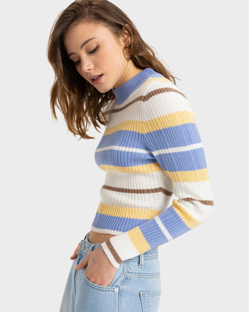 Roxy Playa Morning Sweater - Grapemist Morning Stripe