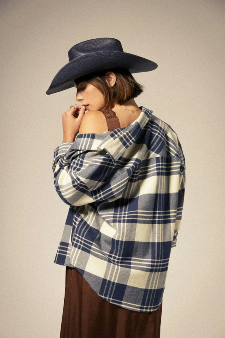 Brixton Bowery Classic Flannel - Azure White Blue Plaid