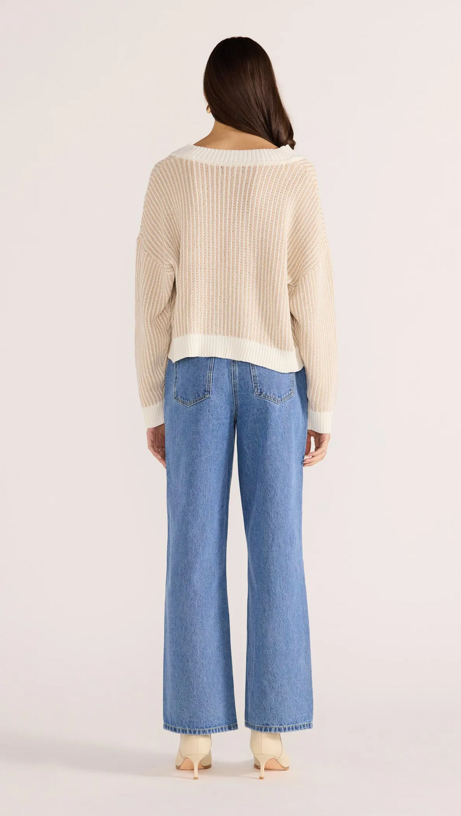 Minkpink Megan V-Neck Sweater - Beige