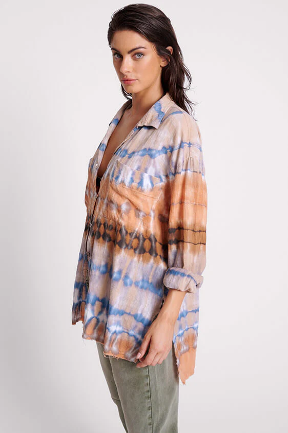 One Teaspoon Hand Dyed Mirage Muslin Long Sleeve Shirt