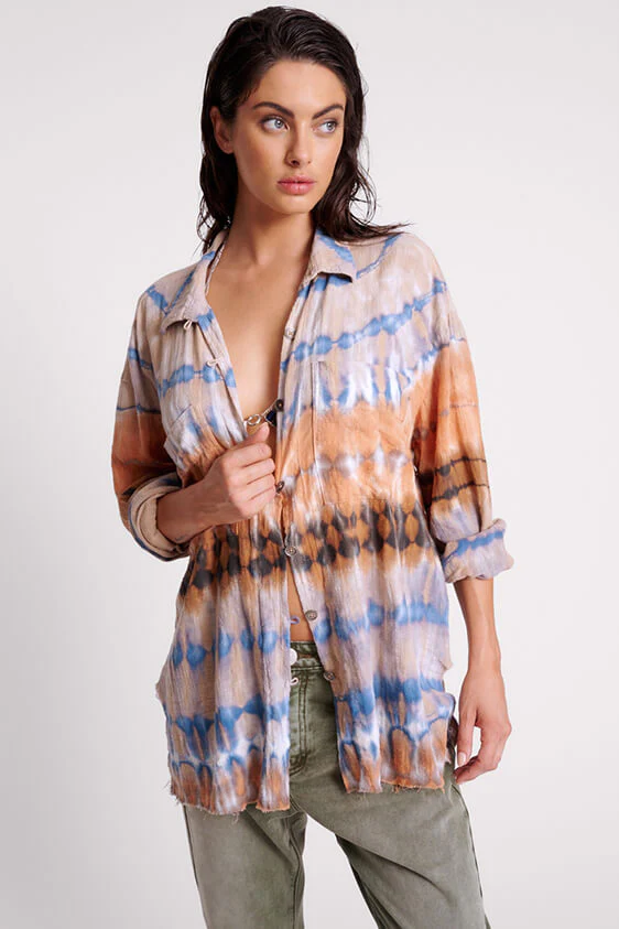 One Teaspoon Hand Dyed Mirage Muslin Long Sleeve Shirt