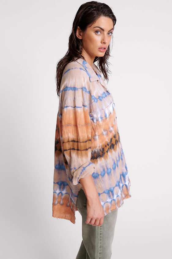 One Teaspoon Hand Dyed Mirage Muslin Long Sleeve Shirt