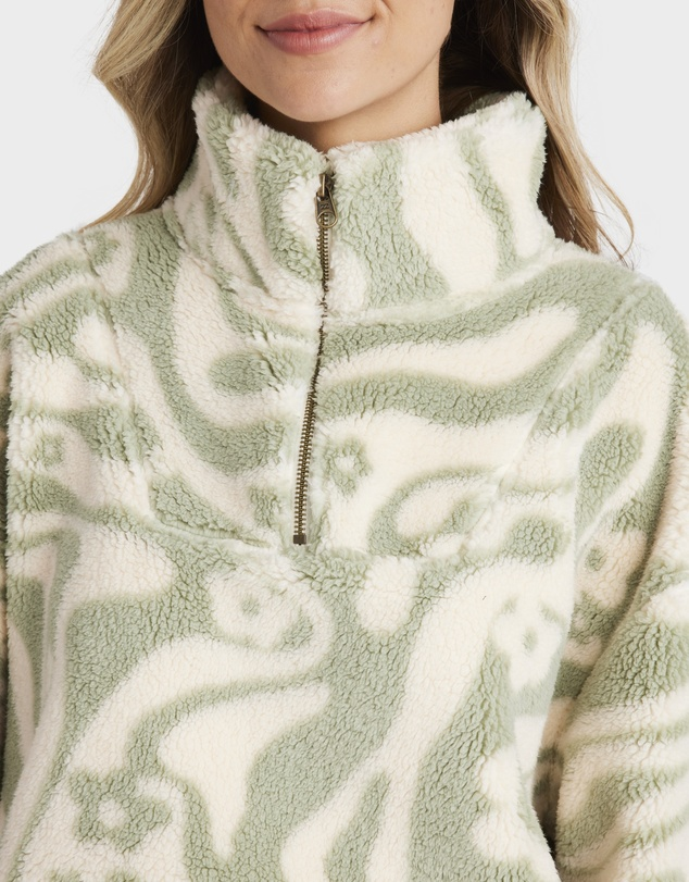 Billabong Golden Groove Half Zip Crew - Multi / Green