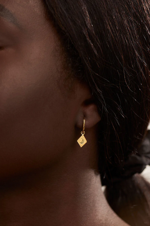 Midsummer Star Diamond Celestial Hoops - Gold