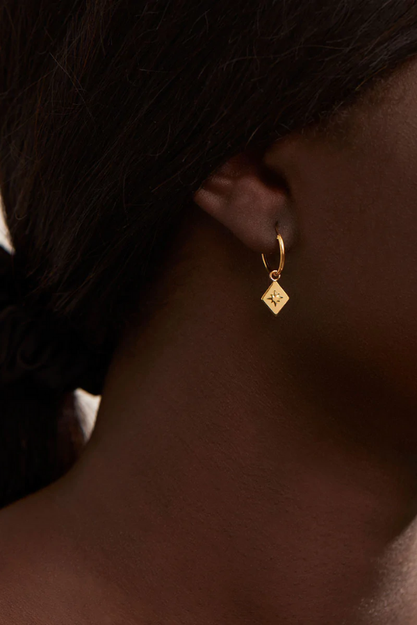Midsummer Star Diamond Celestial Hoops - Gold