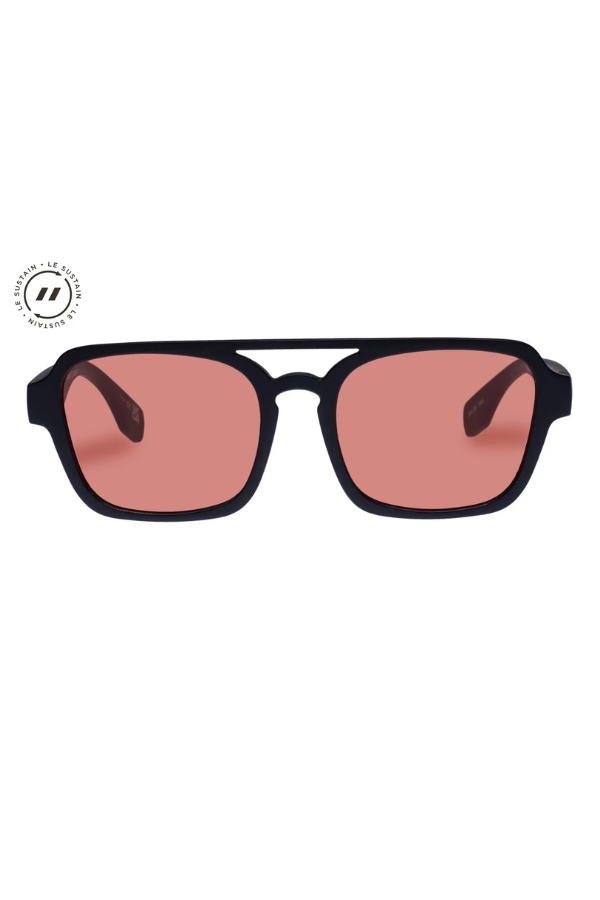 Le Specs Unwritten Straw - Black Straw/Red