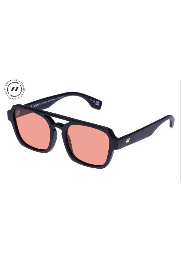 Le Specs Unwritten Straw - Black Straw/Red