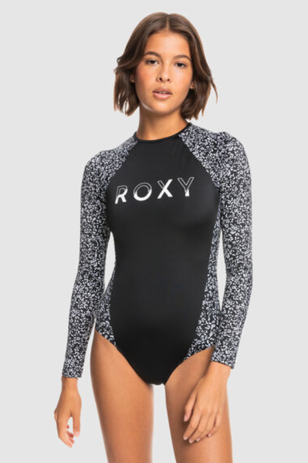 Roxy Active Bico Onsie Suit L/S  - Black Anthracite Totally Wild