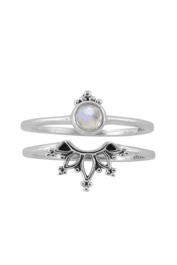 Midsummer Star Wonderland Moonstone Ring Set