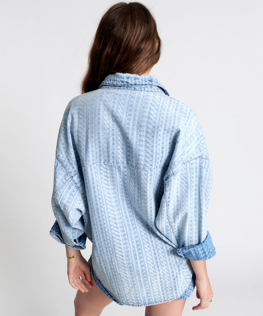 One Teaspoon One Repeat Denim Daria Shacket - Light Blue
