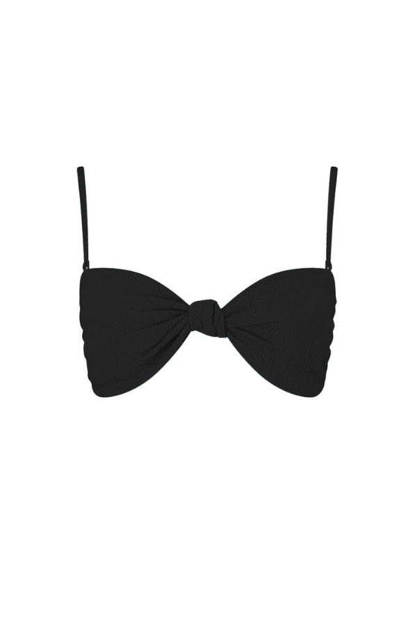 Tigerlily Santa Rosa Devon Knot Bandeau Bikini Top-Black