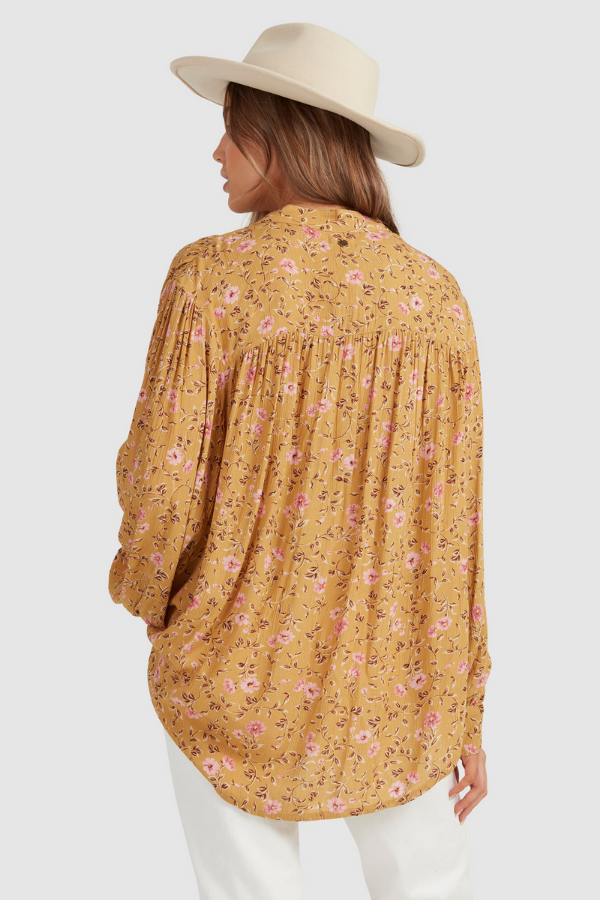 Billabong Shine On Eco Blouse - Mustard