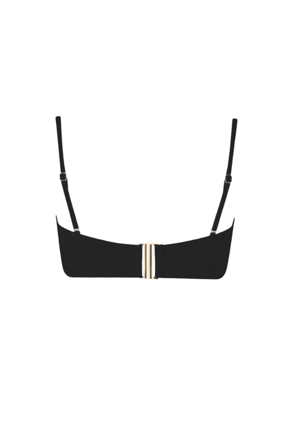Tigerlily Santa Rosa Devon Knot Bandeau Bikini Top-Black