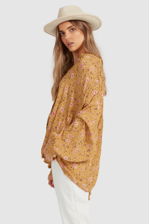 Billabong Shine On Eco Blouse - Mustard