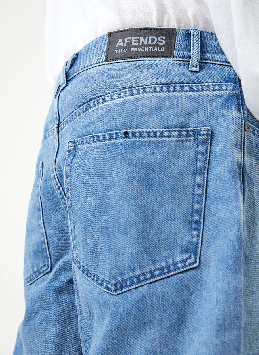 Afends Ninety Twos - Hemp Denim Relaxed Jeans - Worn Blue