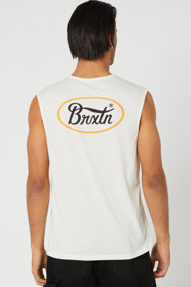 Brixton Parsons Muscle Tank Top - Off White