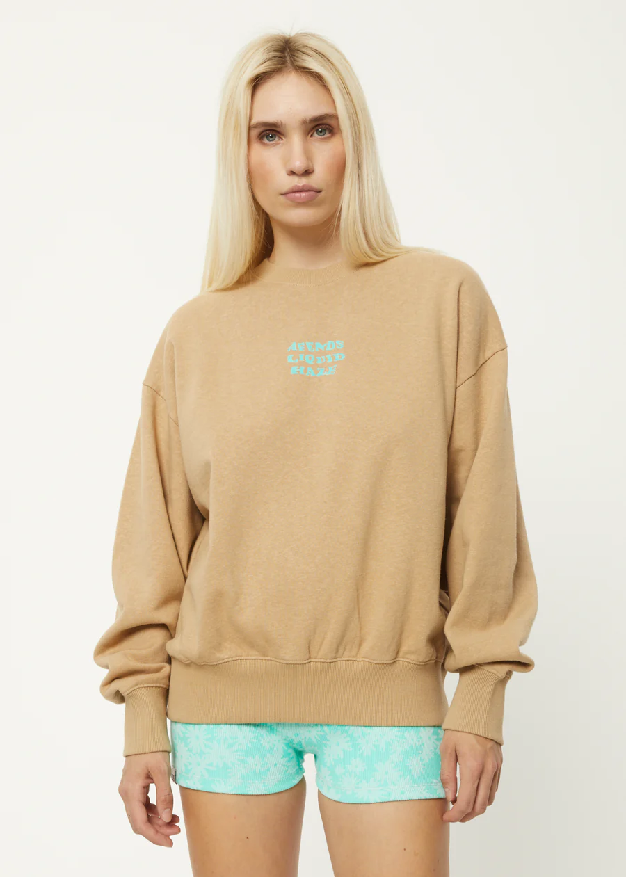 Afends Daze Hemp Crew Neck Jumper - Tan