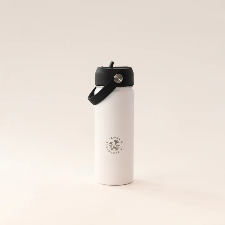 Dawny Adventure Club Reusable Cooler - Sipper Lid with Swing - White