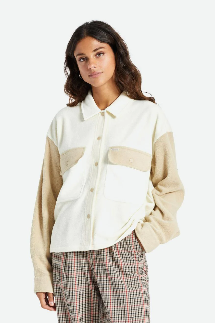 Brixton Bowery W L/S Arctic Stretch Flannel - Dove Vanilla