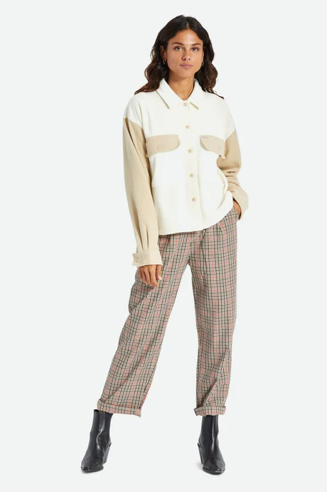 Brixton Bowery W L/S Arctic Stretch Flannel - Dove Vanilla
